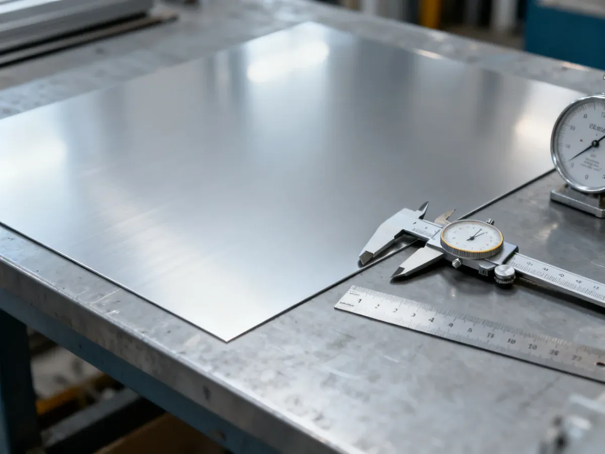 Arkusz aluminium przygotowany do pomiaru wymiarów i obliczenia masy